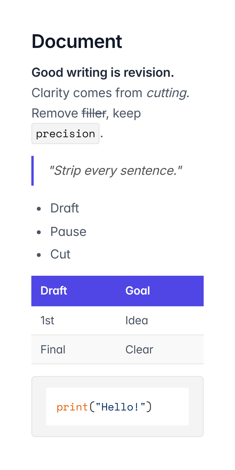 Clarity theme preview